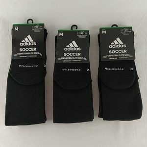 3 Adidas Soccer Formation Elite Socks Black Size M